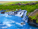 Barnafoss und Hraunfossar Wasserfälle, Island