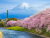 Kirschblüten und Mount Fuji, Shizuoka, Japan
