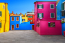 Bunte Häuser in Burano, Venedig, Italien