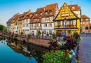 Wasserkanal in Colmar, Elsass, Frankreich