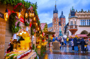 Rynek Weihnachtsmarkt, Krakau, Polen