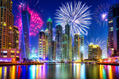 Silvester-Feuerwerk in Dubai, VAE