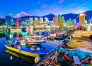 Okpo Hafen nachts, Südkorea
