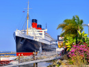 Queen Mary im Hafen von Long Beach, Kalifornien, USA