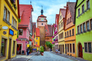 Straßen in Rothenburg ob der Tauber, Deutschland