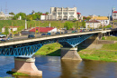 Alte Brücke über den Fluss Neman, Grodno, Belarus