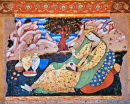 Persische Frau, antikes Fresko in Isfahan, Iran