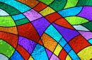 Bunte Buntglasfenster