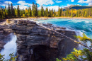 Mächtige Athabasca Falls im Jasper Nationalpark, AB, Kanada