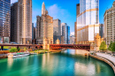 Innenstadt von Chicago in Sunrise, Illinois, USA