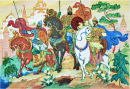 UdSSR-Postkarte mit einer Palekh-Miniatur (1964)