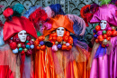 Bunte Masken beim Karneval in Venedig, Italien