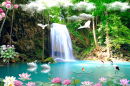 Wunderschöne Landschaft mit Wasserfall