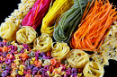 Bunte italienische Pasta Nahaufnahme