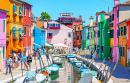 Malerische Häuser auf der Insel Burano, Italien