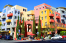 Little Italy, Skyline von San Diego, CA, USA