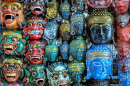Handgefertigte Masken auf Bali