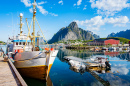 Hafen von Reine auf der Insel Moskenesøya, Norwegen