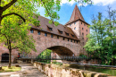 Brücken über die Pegnitz, Nürnberg, Deutschland