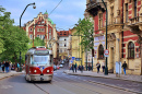 Oldtimer-Straßenbahn in Prag, Tschechische Republik