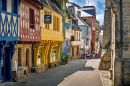 Fachwerkhäuser in Josselin, Morbihan, Frankreich