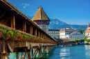 Landschaft der Kapellenbrücke, Luzern, Schweiz