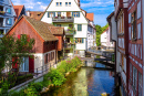 Kanal im Fischerviertel in Ulm, Deutschland