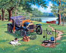 Glückliche Camper