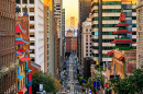 Blick auf die California Street in Sunset, San Francisco