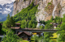 Berühmter Lauterbrunnen-Wasserfall, Schweiz