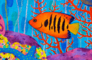Flame Angelfish Acrylmalerei