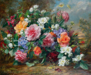 Stillleben von Rosen und Hortensien