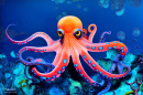 Oktopus im Blauen Ozean